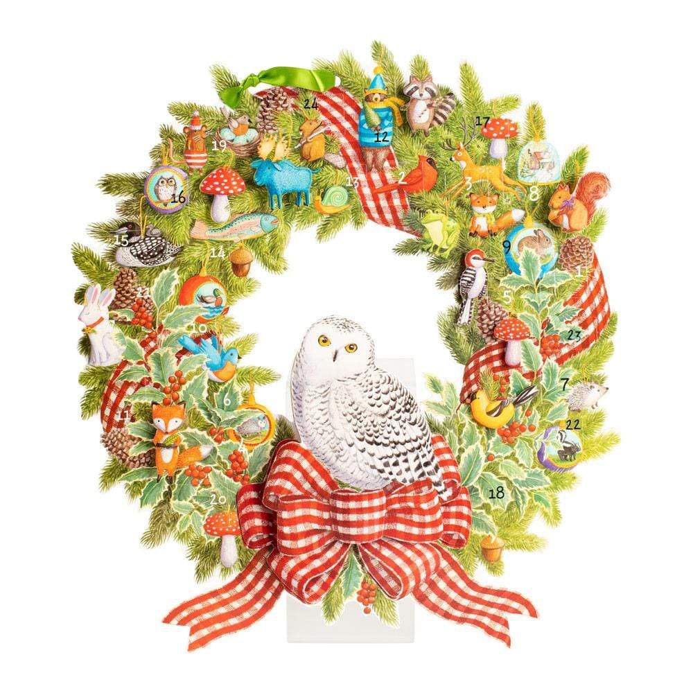 Snowy Owl 3D Christmas Advent Calendar | Christmas Wreath-Shaped Calendar - 33cm Advent Calendar - Tophatter Daily Deals
