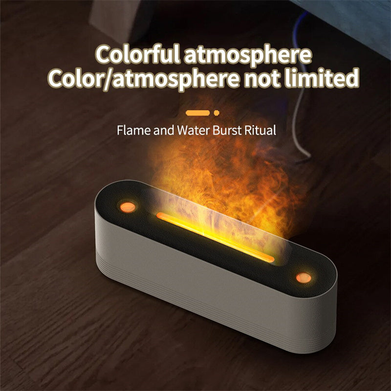 2023 Flame Air Humidifier Ultrasonic 7 Colors Aroma Diffuser LED Cool Mist Maker Fogger Essential Oil Room Fragrance Office Home Decor 0 - Tophatter Daily Deals
