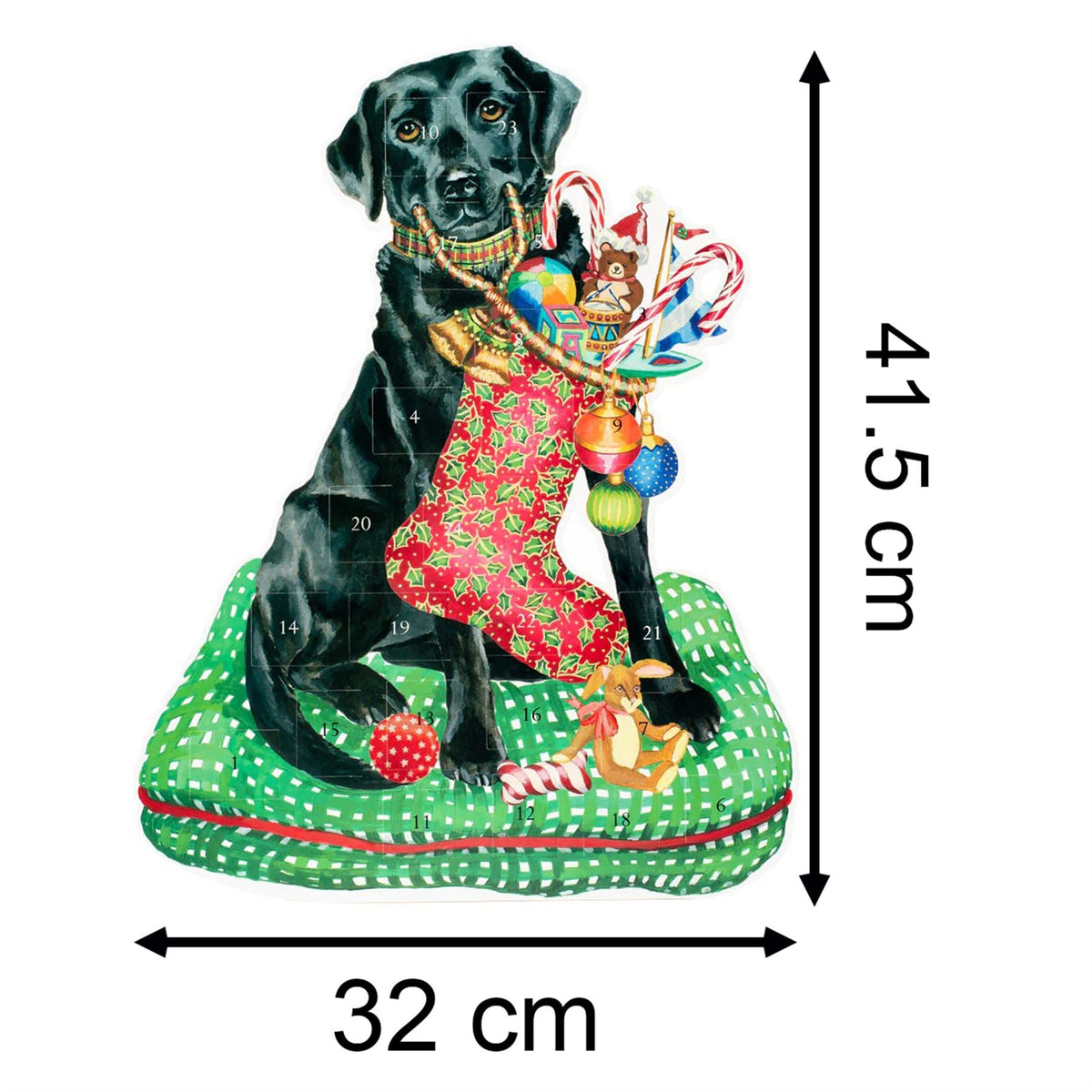 Black Labrador 3D Christmas Advent Calendar | Fold-out Dog-Shaped Calendar 41cm Advent Calendar - Tophatter Daily Deals