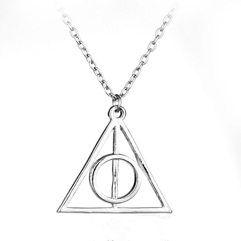 Deathly Hallows Necklace - Wizard Potter Golden Snitch Inspired Silver Necklace Bracelet Gifts Sets UK Deathly Hallows Necklace Silver Festive & Franchise - Tophatter Daily Deals