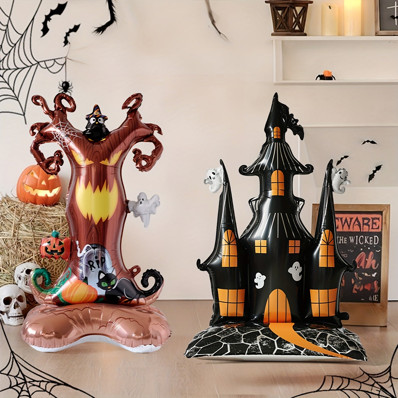 Halloween Haunted House & Tree Foil Balloons (2pcs) Halloween - Tophatter Daily Deals