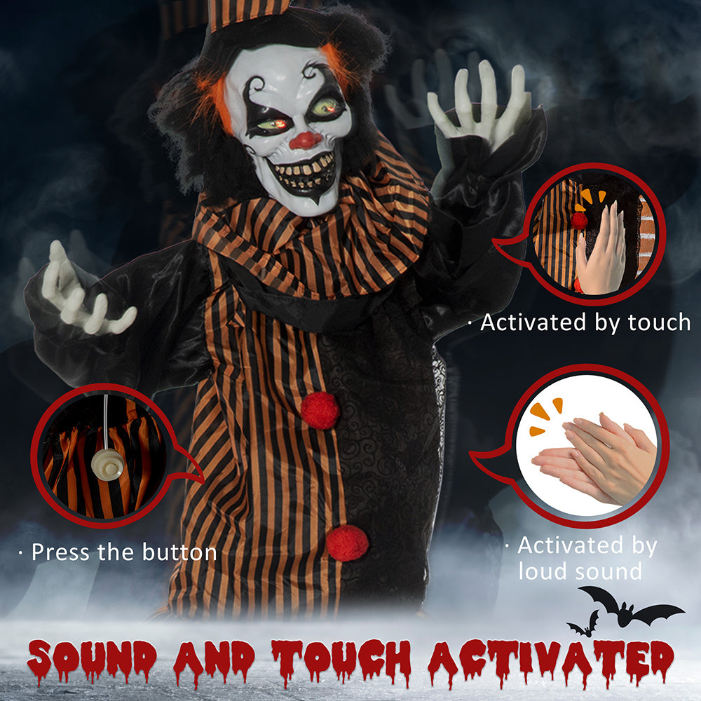 67 Inch Life Size Talking Clown Animatronic Halloween 3D Changing Face Moving Picture Frame - Tophatter Daily Deals