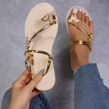 Butterfly Flat Shoes Summer Sandals Women Flip Flops Beach Shoes 4 - Tophatter Daily Deals