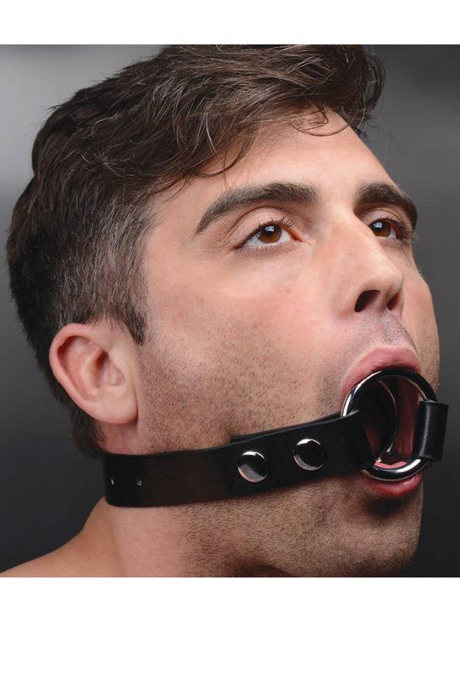 XR Brands - Strict - Deep Throat O Ring Gag - Black/Silver BDSM - Tophatter Daily Deals