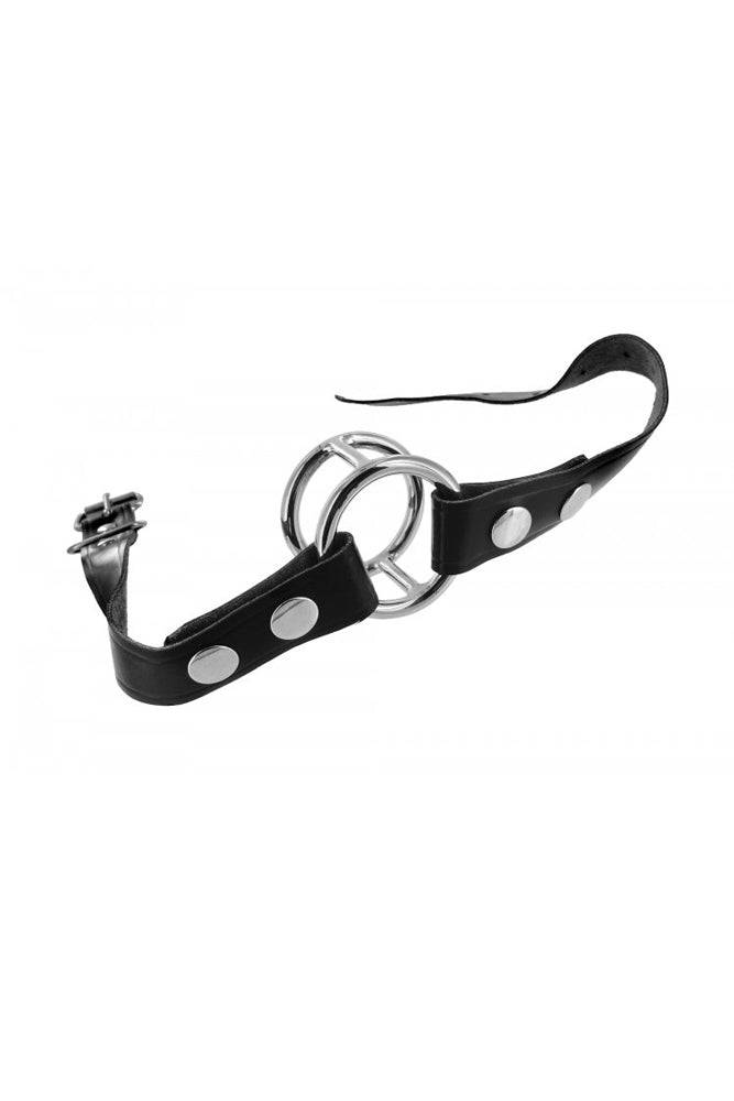 XR Brands - Strict - Deep Throat O Ring Gag - Black/Silver BDSM - Tophatter Daily Deals