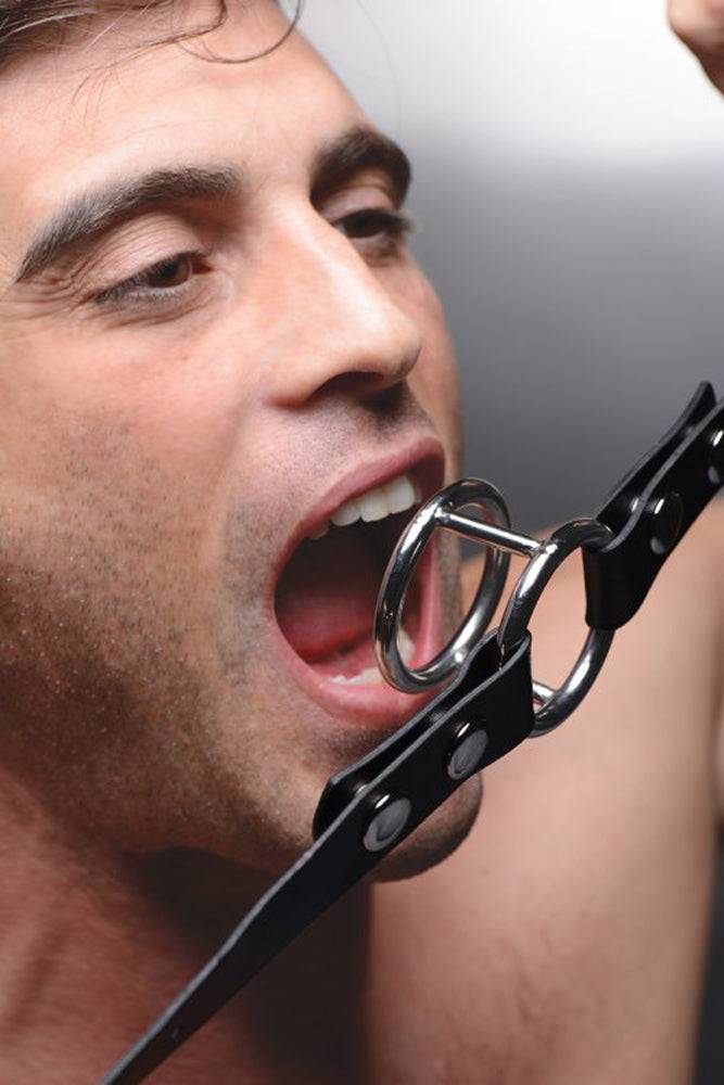 XR Brands - Strict - Deep Throat O Ring Gag - Black/Silver BDSM - Tophatter Daily Deals