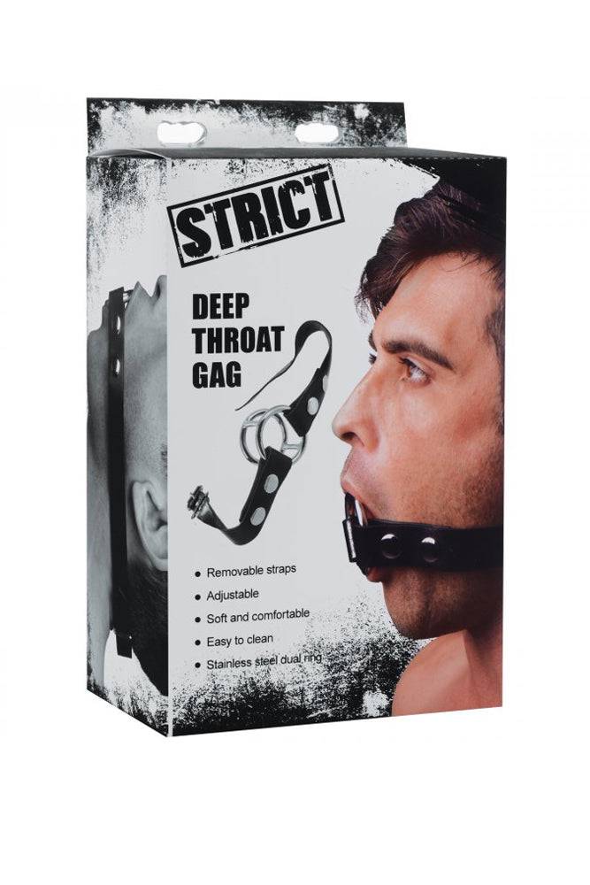 XR Brands - Strict - Deep Throat O Ring Gag - Black/Silver BDSM - Tophatter Daily Deals