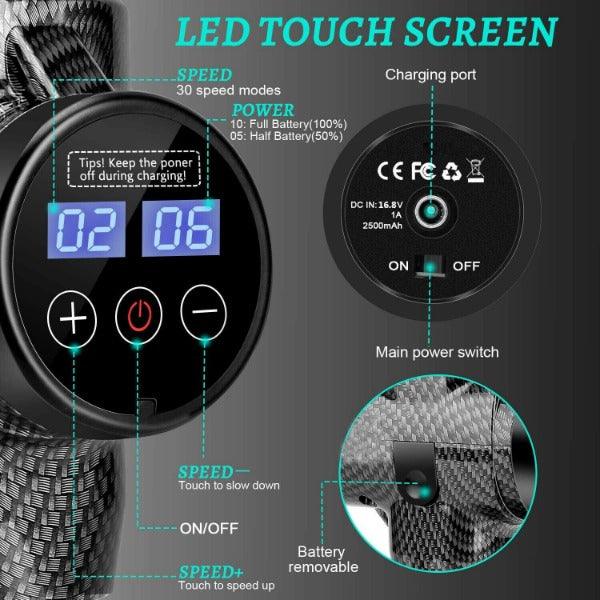 Professional Massage Guns - 8 Heads Deep Tissue Handheld Percussion Muscle Percussion Massager Health Care - Tophatter Daily Deals