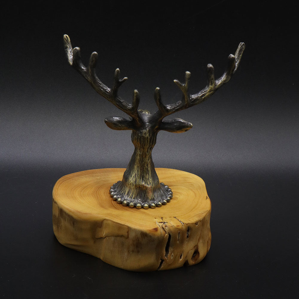 Creative Metal Elk Head Wooden Stand - Tophatter Daily Deals