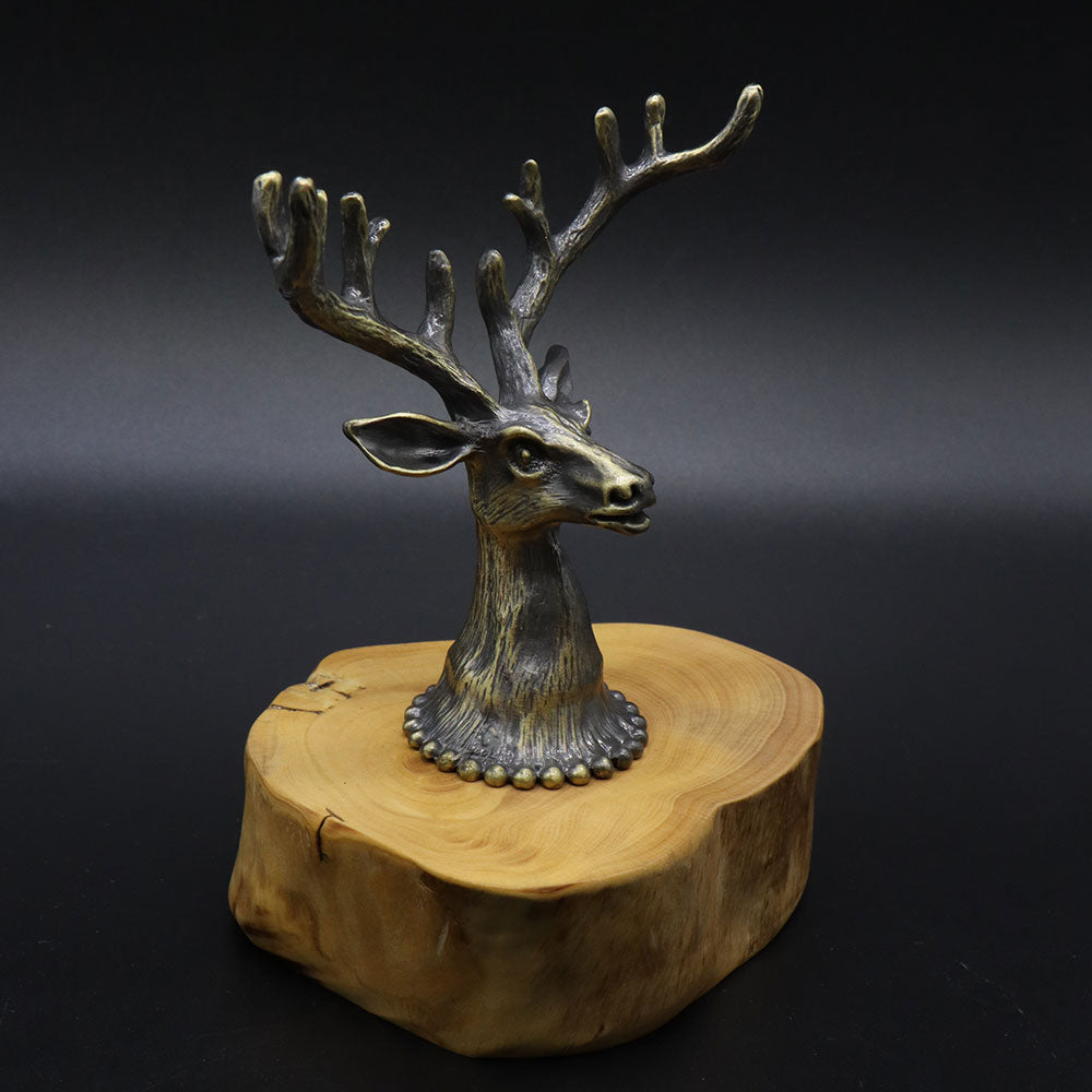 Creative Metal Elk Head Wooden Stand - Tophatter Daily Deals