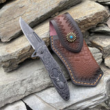 Fantastic Reindeer in the Mirror Folding Knife Black & Case A - Tophatter Daily Deals