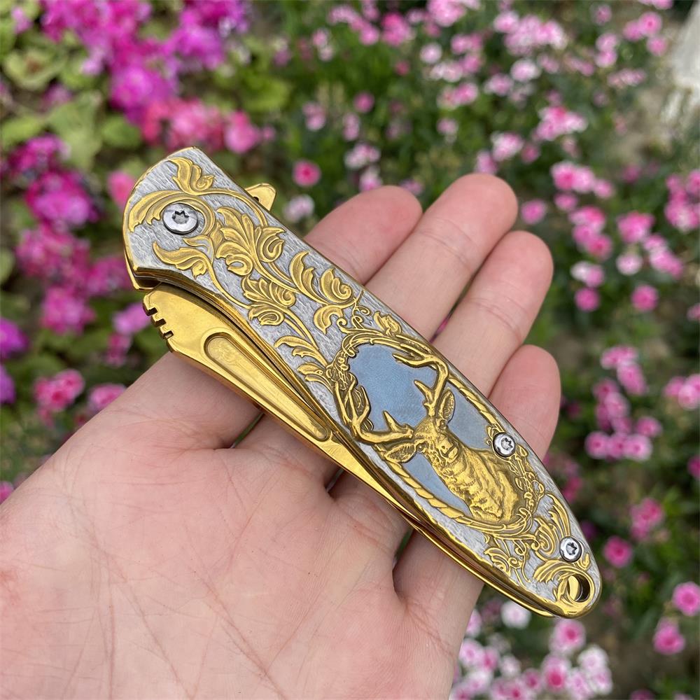 Fantastic Reindeer in the Mirror Folding Knife - Tophatter Daily Deals