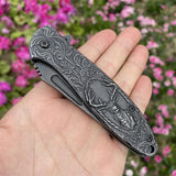 Fantastic Reindeer in the Mirror Folding Knife - Tophatter Daily Deals