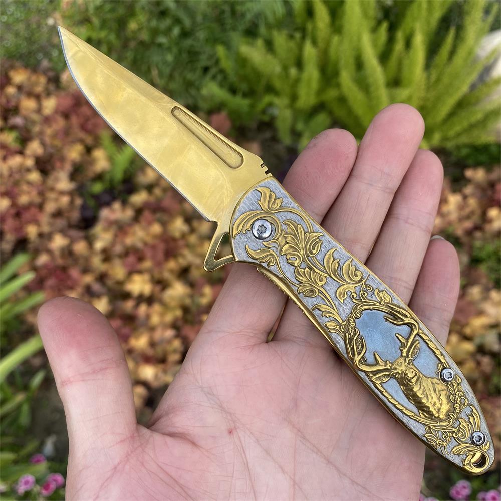 Fantastic Reindeer in the Mirror Folding Knife - Tophatter Daily Deals