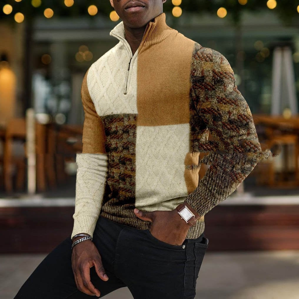 Soft Textured Men's Polo Sweater - Geometric Knit, Cotton SEHX11130026 3D Changing Face Moving Picture Frame - Tophatter Daily Deals