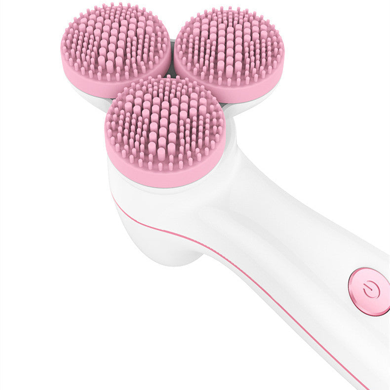 3D Smart Massage Cleanser Electric Cleanser Electric Silicone Facial Cleanser Pink 0 - Tophatter Daily Deals