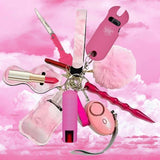 Fight Fobs® Pink Cloud Self Defense Key Chain Gift Set Luxe (+Stun Gun+Key Knife) Self-Defense Keychains - Tophatter Daily Deals