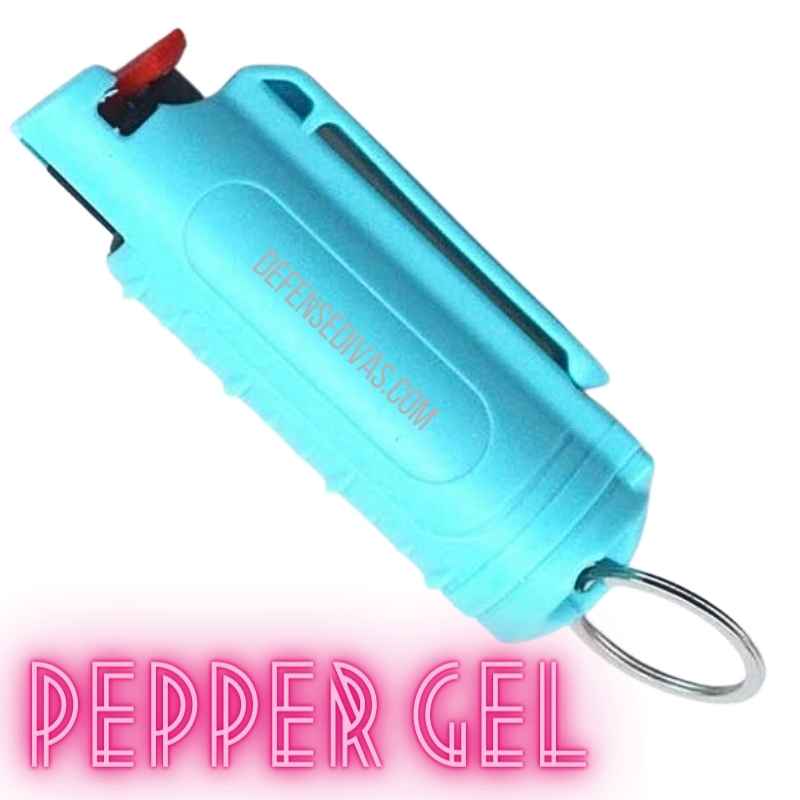 Tactical Pepper Gel 18% OC Personal Defense Keychain Turquoise Pepper Spray - Tophatter Daily Deals