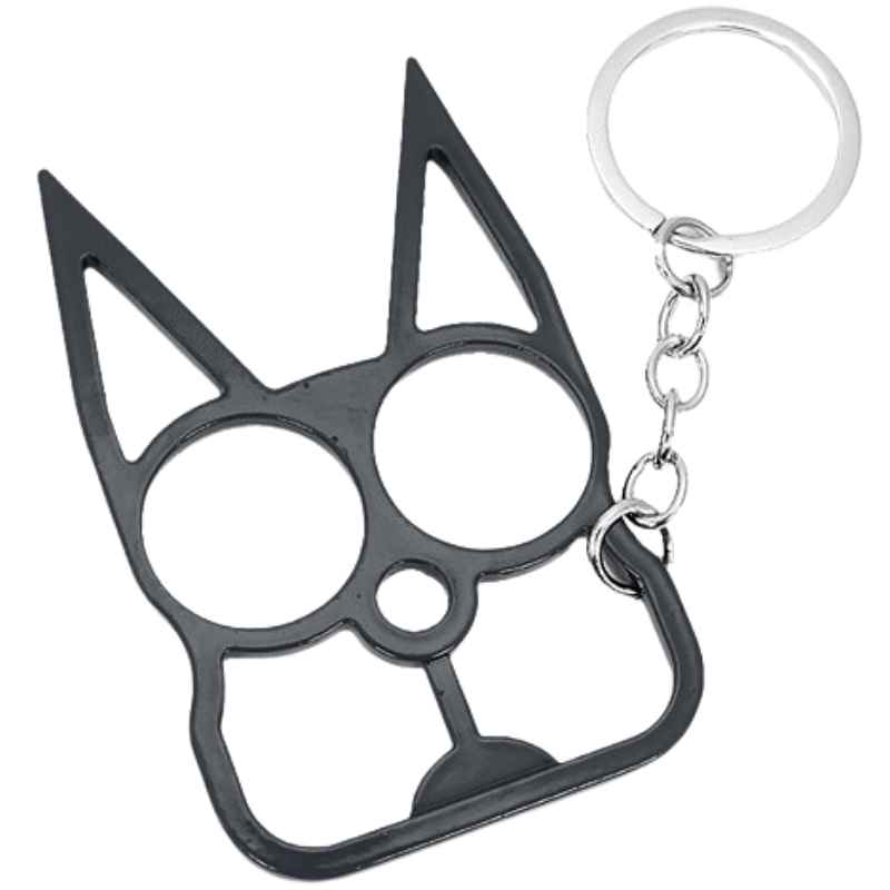 Meowch Metal Self-Defense Kitty Keychain Black Impact Self Defense - Tophatter Daily Deals