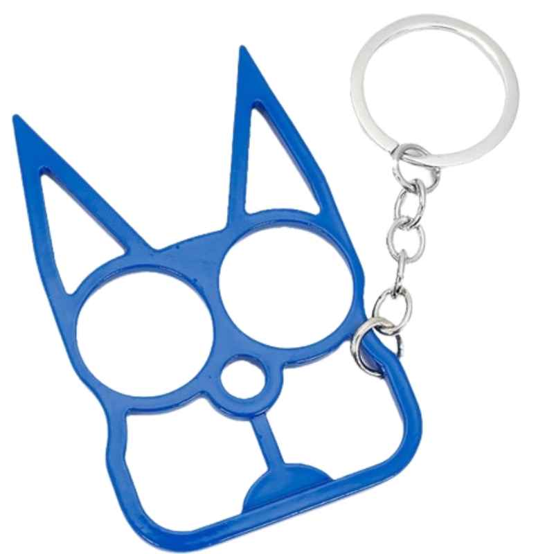 Meowch Metal Self-Defense Kitty Keychain Blue Impact Self Defense - Tophatter Daily Deals