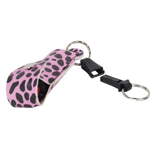 Pepper Shot 10% OC Cheetah Self Defense Pepper Spray Quick Release Key Chain Pink Pepper Spray - Tophatter Daily Deals