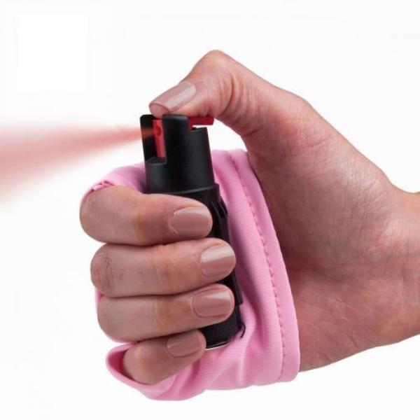 Active Lifestyle Runners InstaFire Pepper Spray Hand Sleeve Glove Pink Pepper Spray - Tophatter Daily Deals