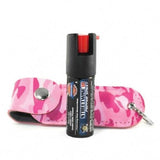 18% OC Pepper Spray Leatherette Soft Case Key Ring Pink Camoflauge Pepper Spray - Tophatter Daily Deals