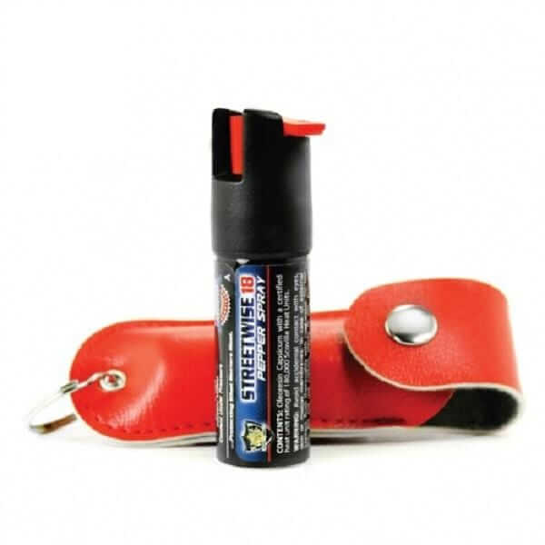 18% OC Pepper Spray Leatherette Soft Case Key Ring Red Pepper Spray - Tophatter Daily Deals
