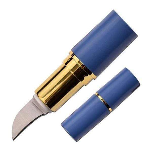 Lipstick Hidden Self-Defense Knife Blue Knives & Knuckles - Tophatter Daily Deals