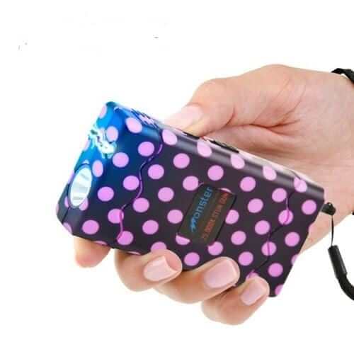 25 Million Volt Black and Pink Polka Dot Stun Gun Stun Guns - Tophatter Daily Deals