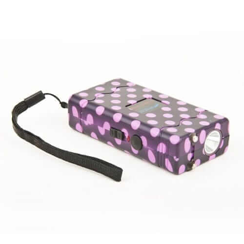 25 Million Volt Black and Pink Polka Dot Stun Gun Stun Guns - Tophatter Daily Deals