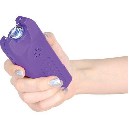 Multi Guard Stun Gun Flashlight w/ Panic Alarm 20 Million Volt Rechargeable Purple Stun Guns - Tophatter Daily Deals