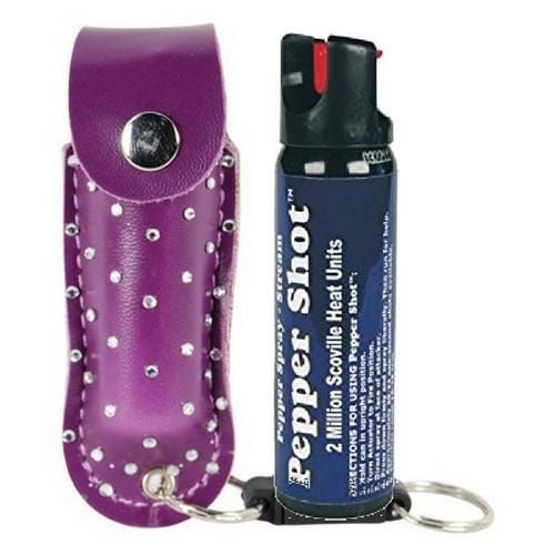 Pepper Shot 10% OC Rhinestone Bling Pepper Spray Self Defense Purple Pepper Spray - Tophatter Daily Deals