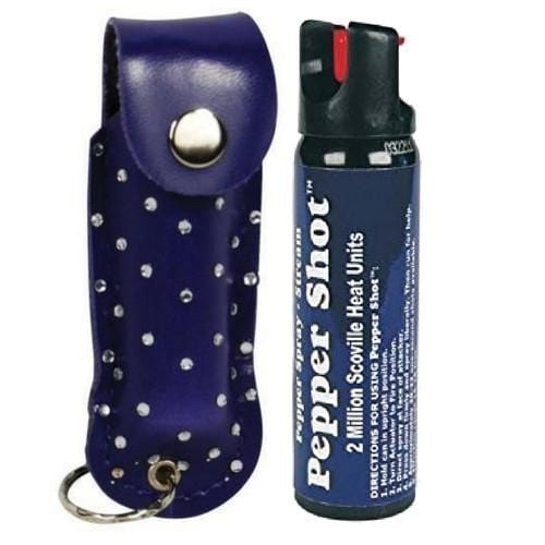 Pepper Shot 10% OC Rhinestone Bling Pepper Spray Self Defense Blue Pepper Spray - Tophatter Daily Deals