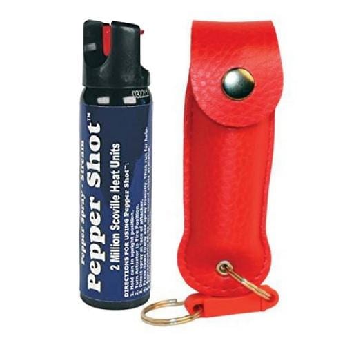 Pepper Shot 10% OC Pepper Spray Leatherette Quick Release Key Ring Red Pepper Spray - Tophatter Daily Deals