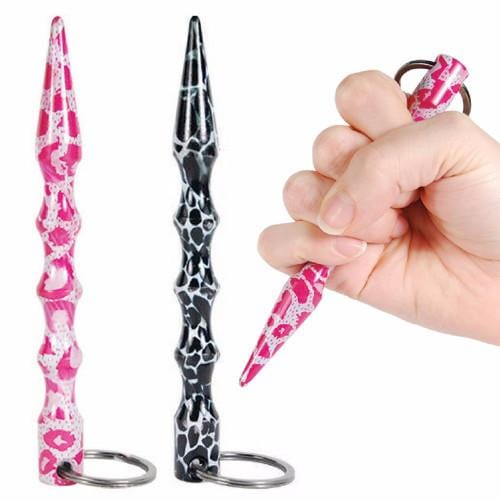 Pink and Black Camo Pointed Solid Steel Kubotan Self Defense Key Chain Impact Self Defense - Tophatter Daily Deals