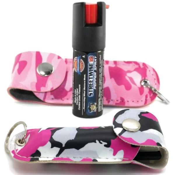 Pink Camouflage Police Strength 18 OC Pepper Spray Key Chain Pepper Spray - Tophatter Daily Deals