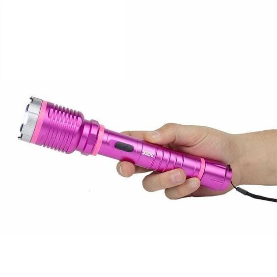DNA Collecting Aluminum Self-Defense Stun Gun & Flashlight Combo Stun Guns - Tophatter Daily Deals