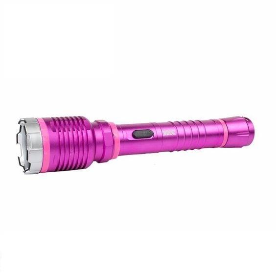DNA Collecting Aluminum Self-Defense Stun Gun & Flashlight Combo Pink Stun Guns - Tophatter Daily Deals