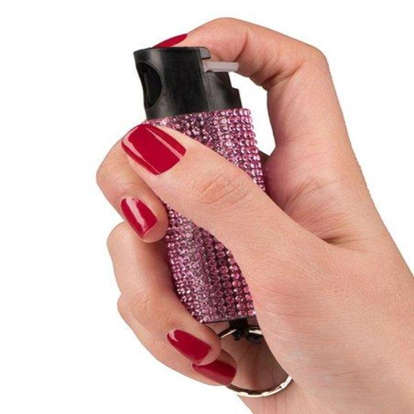 Rhinestone Bling It On Pepper Spray Self Defense Key Ring Pepper Spray - Tophatter Daily Deals