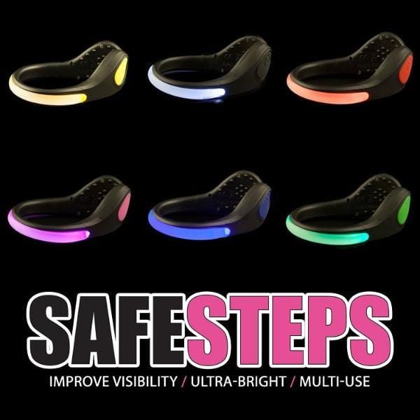 Safe Steps LED Clip On Shoe Lights for Runners Active Lifestyle Safety Child Safety - Tophatter Daily Deals