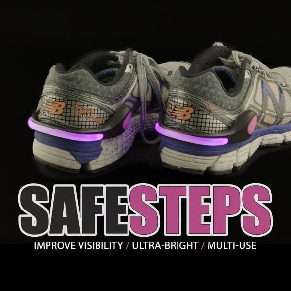 Safe Steps LED Clip On Shoe Lights for Runners Active Lifestyle Safety Child Safety - Tophatter Daily Deals