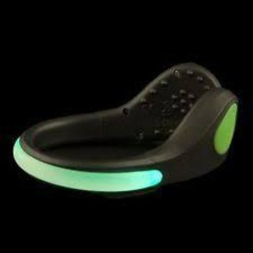 Safe Steps LED Clip On Shoe Lights for Runners Active Lifestyle Safety Green Child Safety - Tophatter Daily Deals