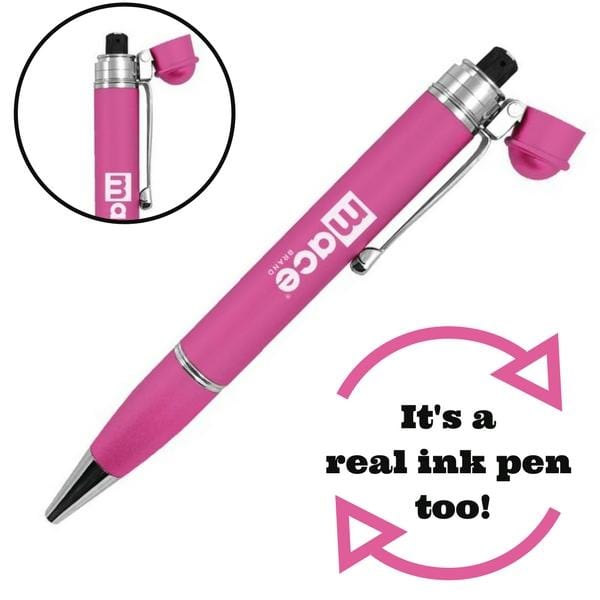 Mace® Pepper Pen Self Defense Pepper Spray (Real Working Ink Pen) Pink Pepper Spray - Tophatter Daily Deals