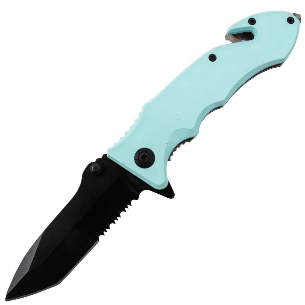 Auto Safety and Tactical Self-Defense Blue Tanto Blade Knives & Knuckles - Tophatter Daily Deals