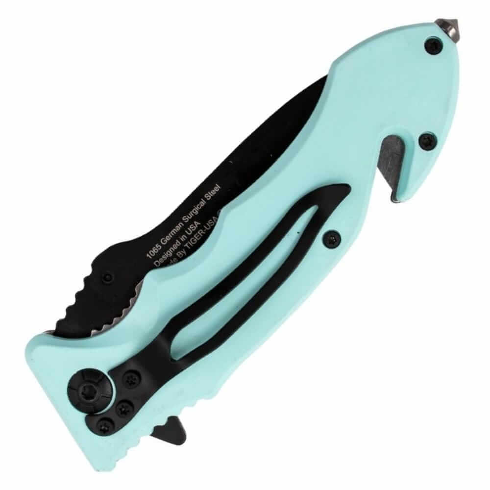 Auto Safety and Tactical Self-Defense Blue Tanto Blade Knives & Knuckles - Tophatter Daily Deals