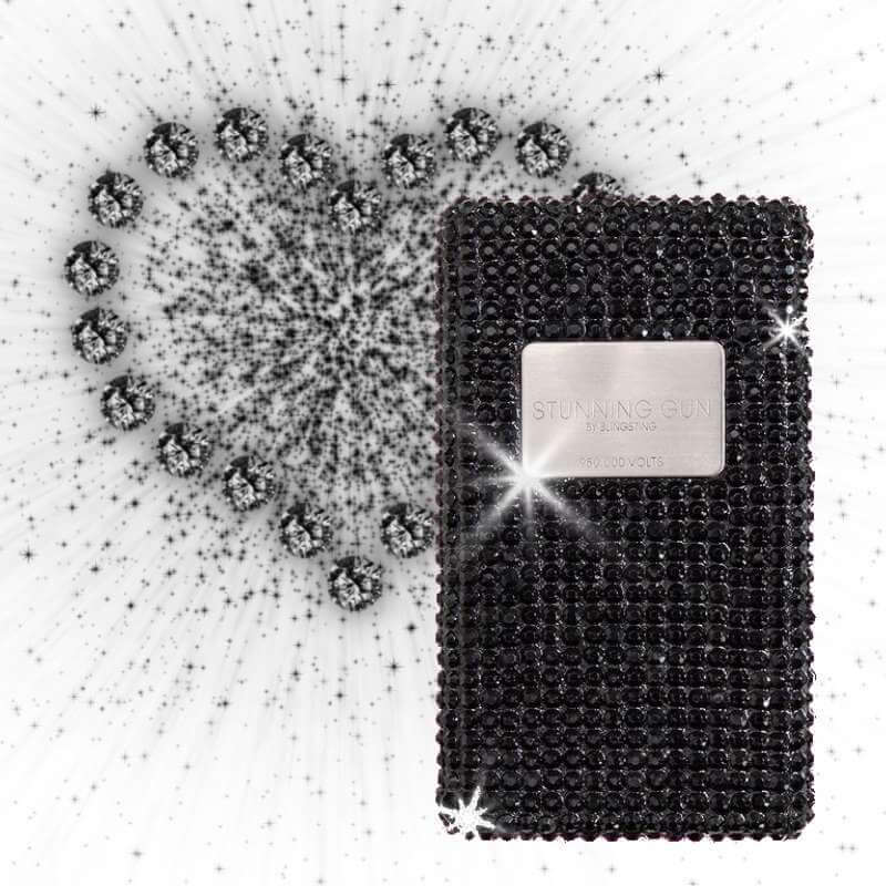 Black Rhinestone Bedazzled Bling Sting Stun Gun Stun Guns - Tophatter Daily Deals