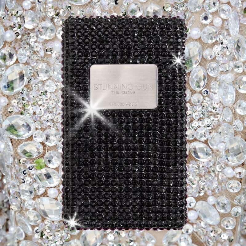 Black Rhinestone Bedazzled Bling Sting Stun Gun Stun Guns - Tophatter Daily Deals