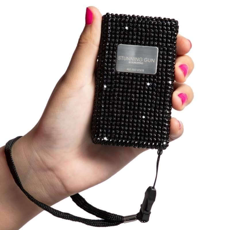 Black Rhinestone Bedazzled Bling Sting Stun Gun Stun Guns - Tophatter Daily Deals
