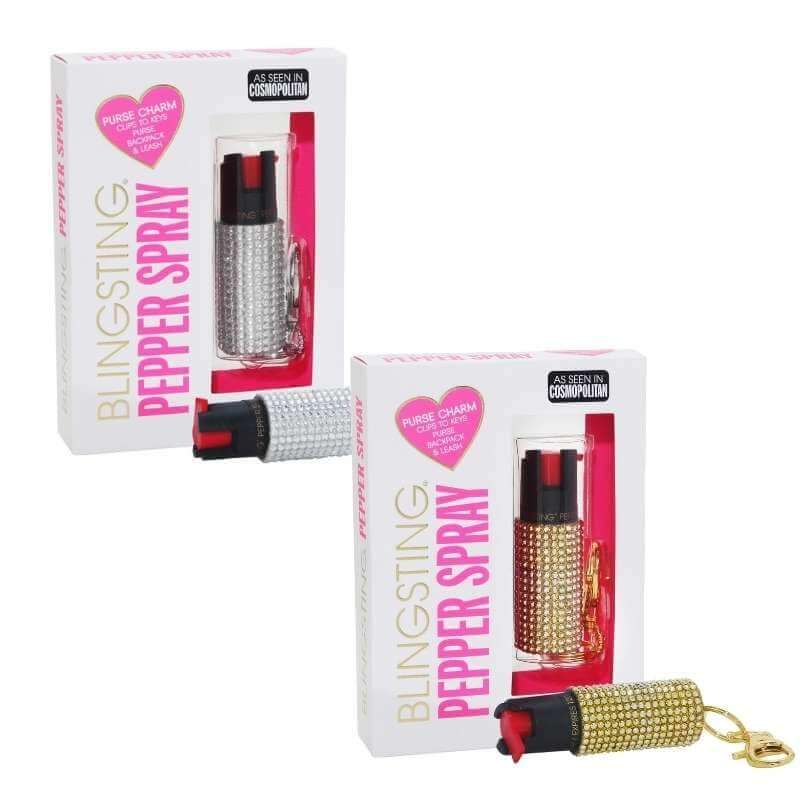 Bling and Sting Rhinestone Pepper Spray Self Defense Key Ring Pepper Spray - Tophatter Daily Deals